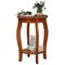 2-Tier Round End Table Narrow Sofa Side Nightstand W/ Storage Shelf And Wood Legs